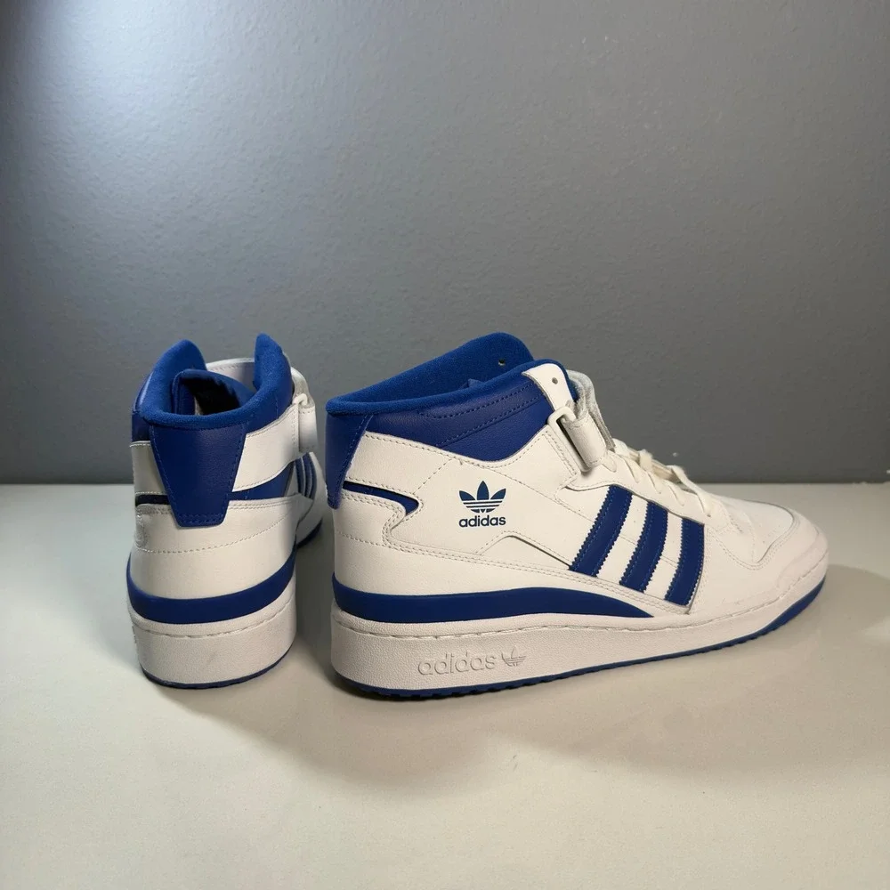 Adidas Forum Mid Sneakers Men Size 13 White Blue New FY4976 High Top Strap